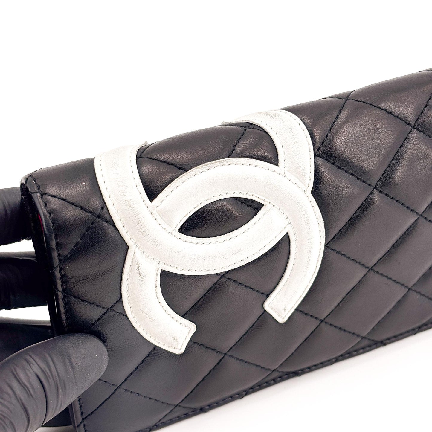 Chanel Cambon Line Flap Long Wallet Black White