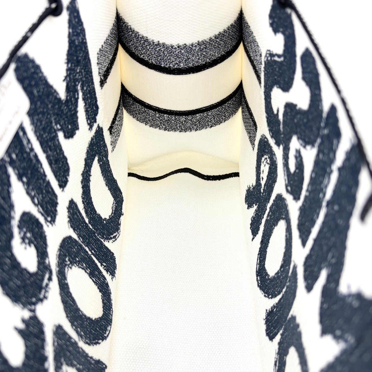 Dior Medium Book Tote Miss Dior White Black