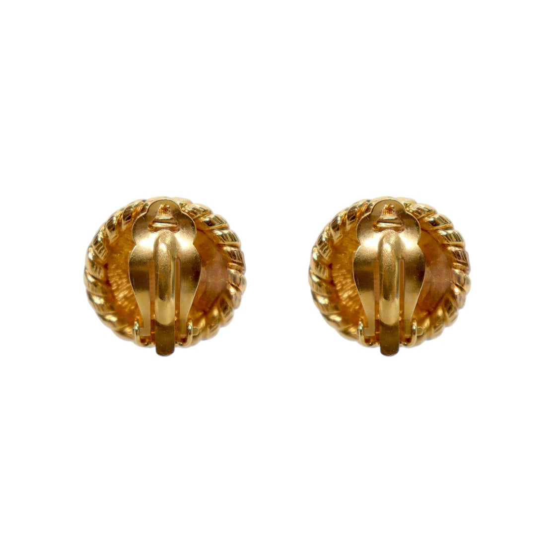 Chanel Round CC Gold Earrings