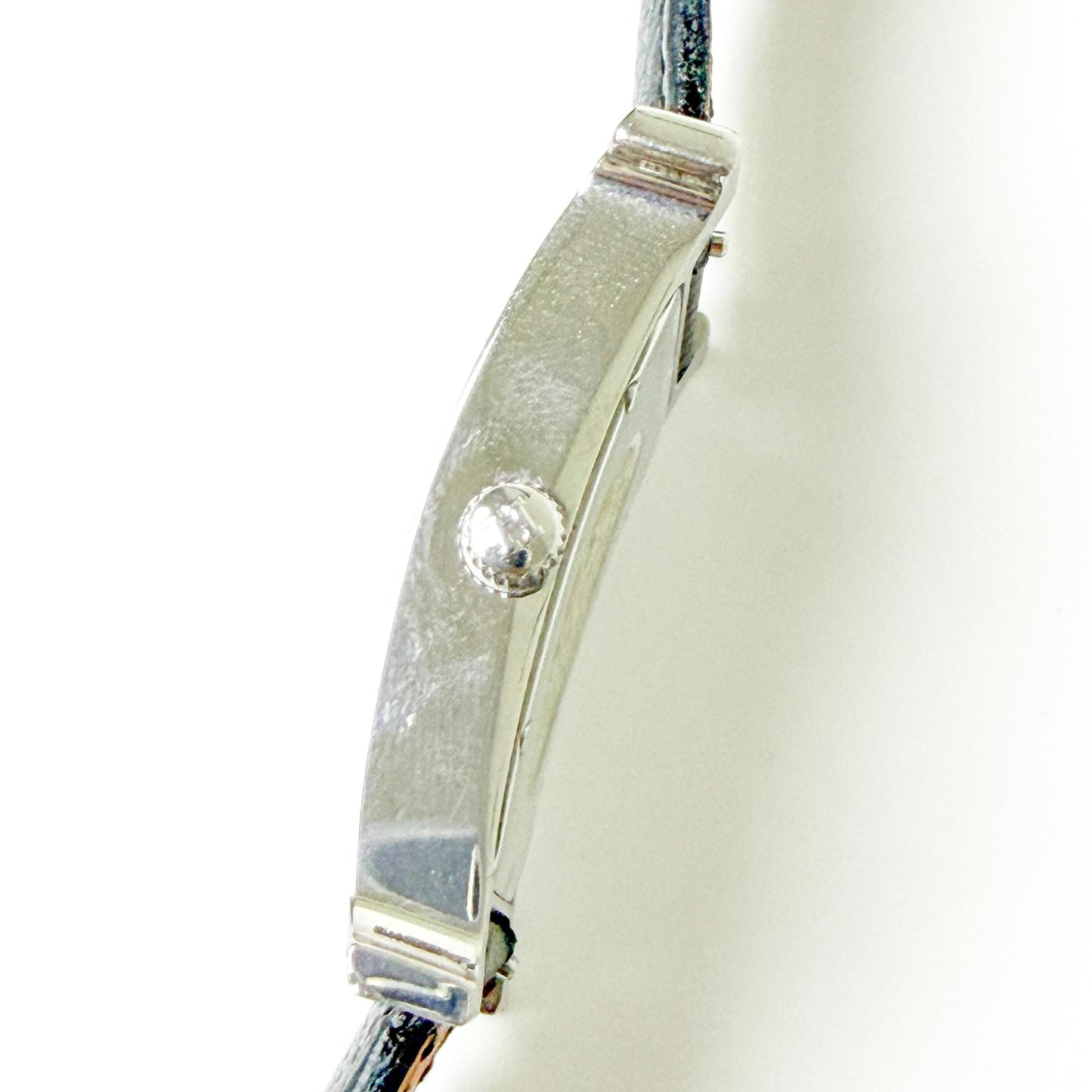 Hermès H-Hour MM Silver White Dial Black Strap