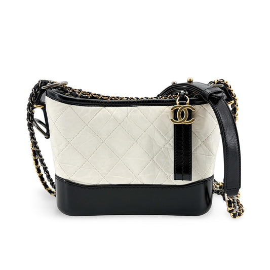 Chanel Small Gabrielle Hobo Bag Black & White