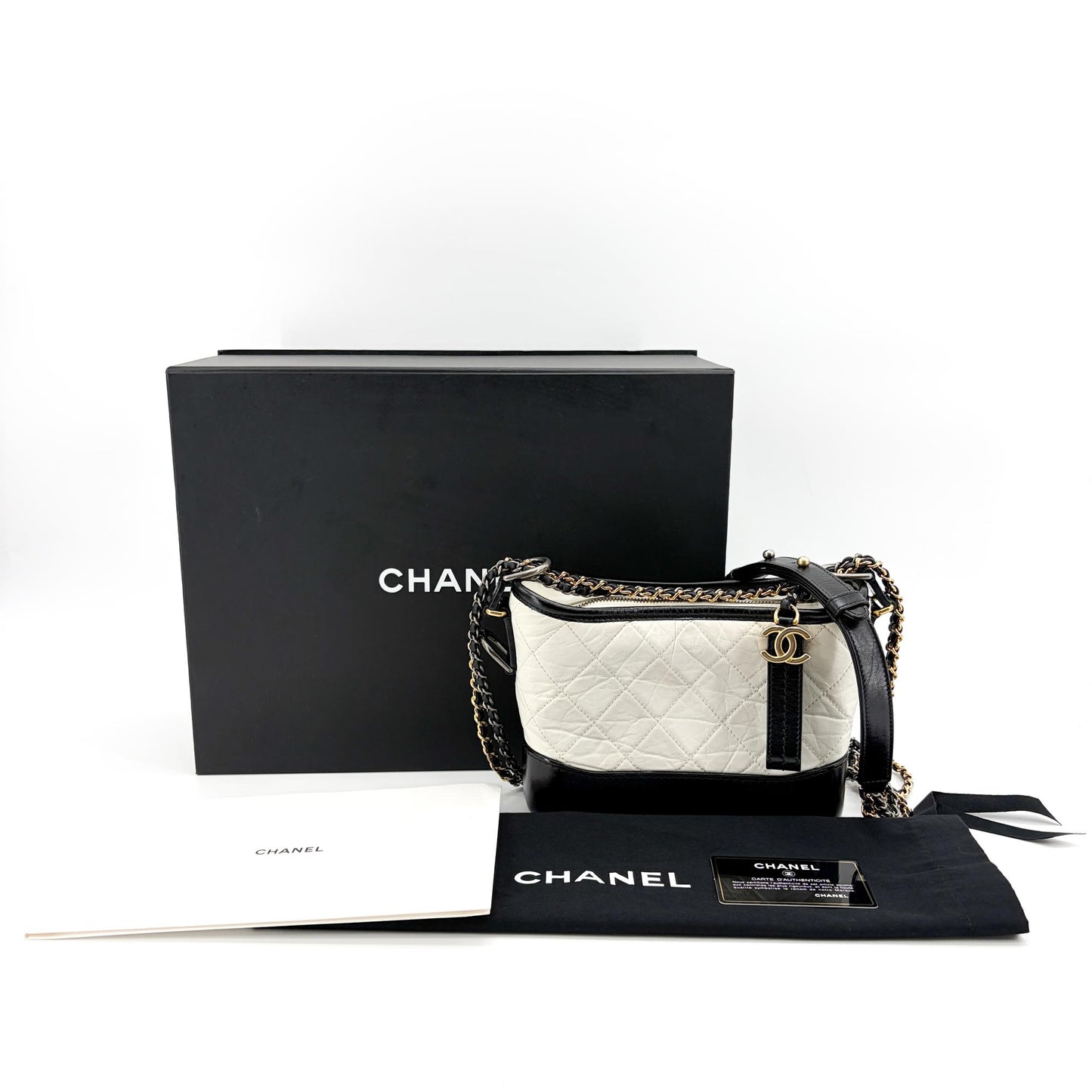 Chanel Small Gabrielle Hobo Bag Black & White