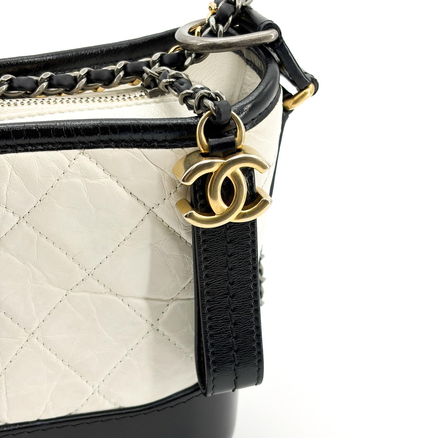 Chanel Small Gabrielle Hobo Bag Black & White