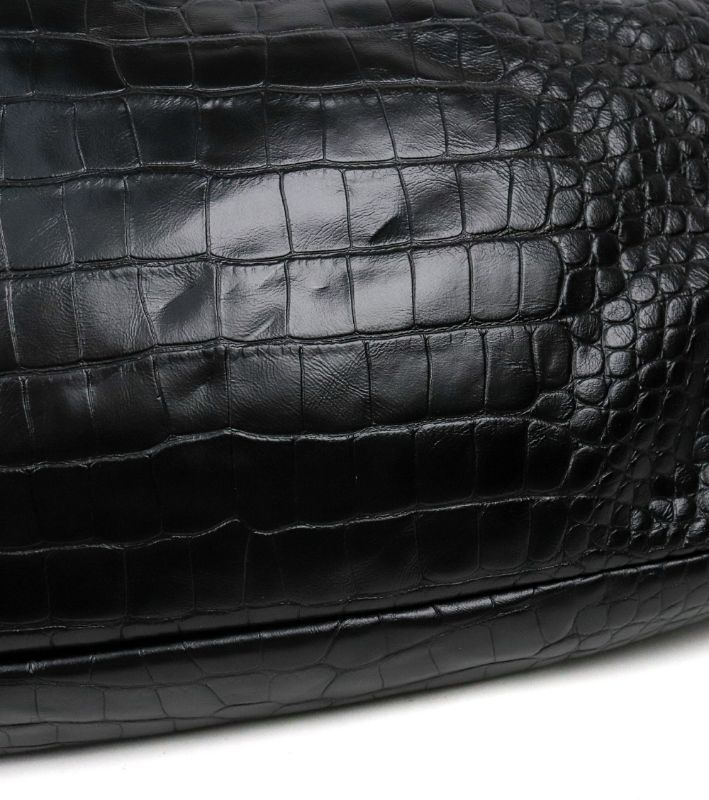 Balenciaga Black Medium Crocodile Monaco Bag