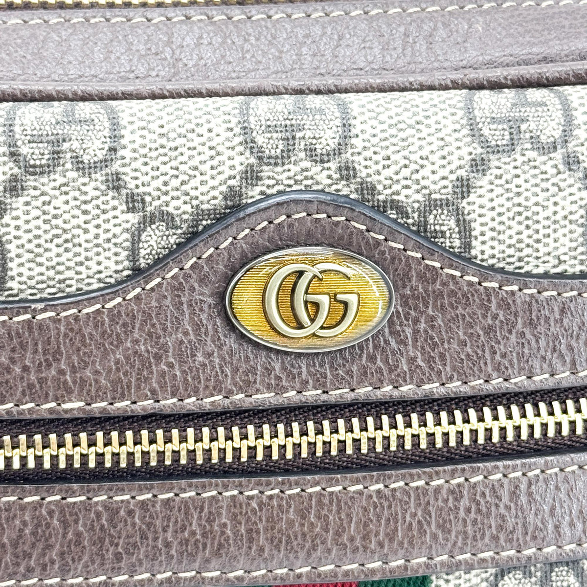 Gucci Ophidia GG Mini Crossbody Bag Beige Ebony