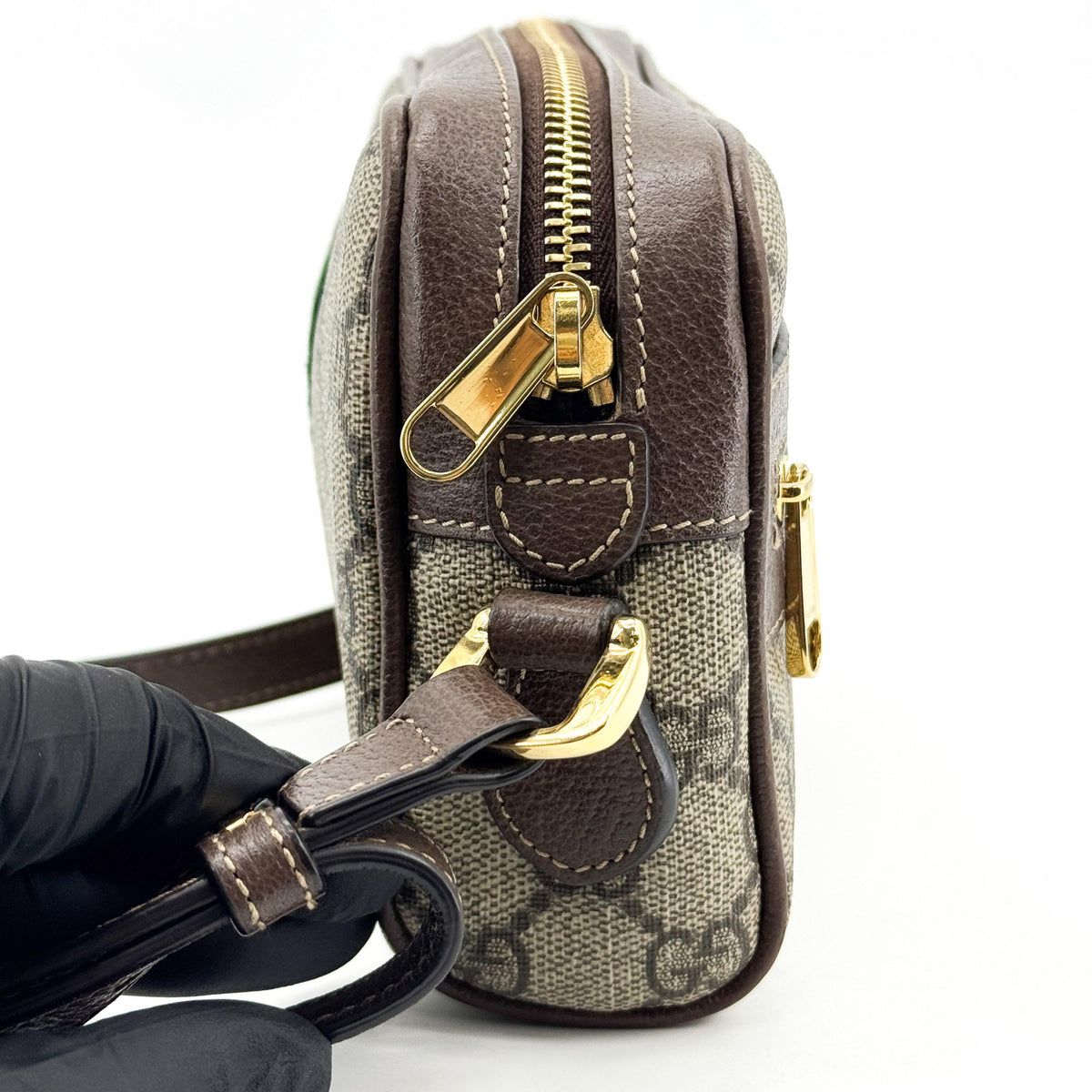 Gucci Ophidia GG Mini Crossbody Bag Beige Ebony