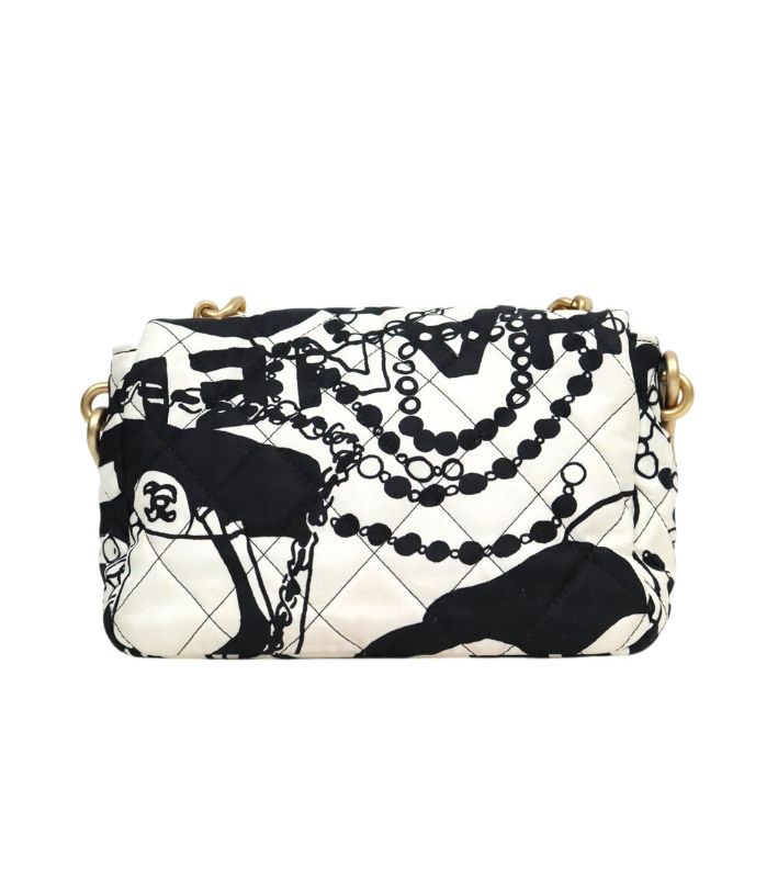 Chanel Two-tone Print Top-handle Shoulder Bag