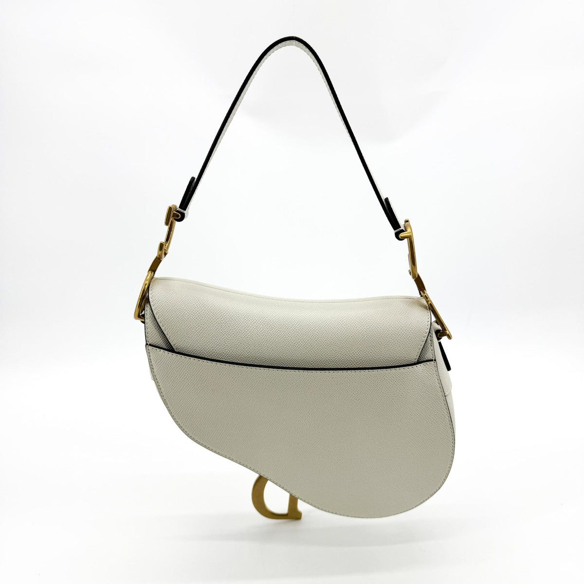 Dior Medium Saddle Bag White Gold Hardware