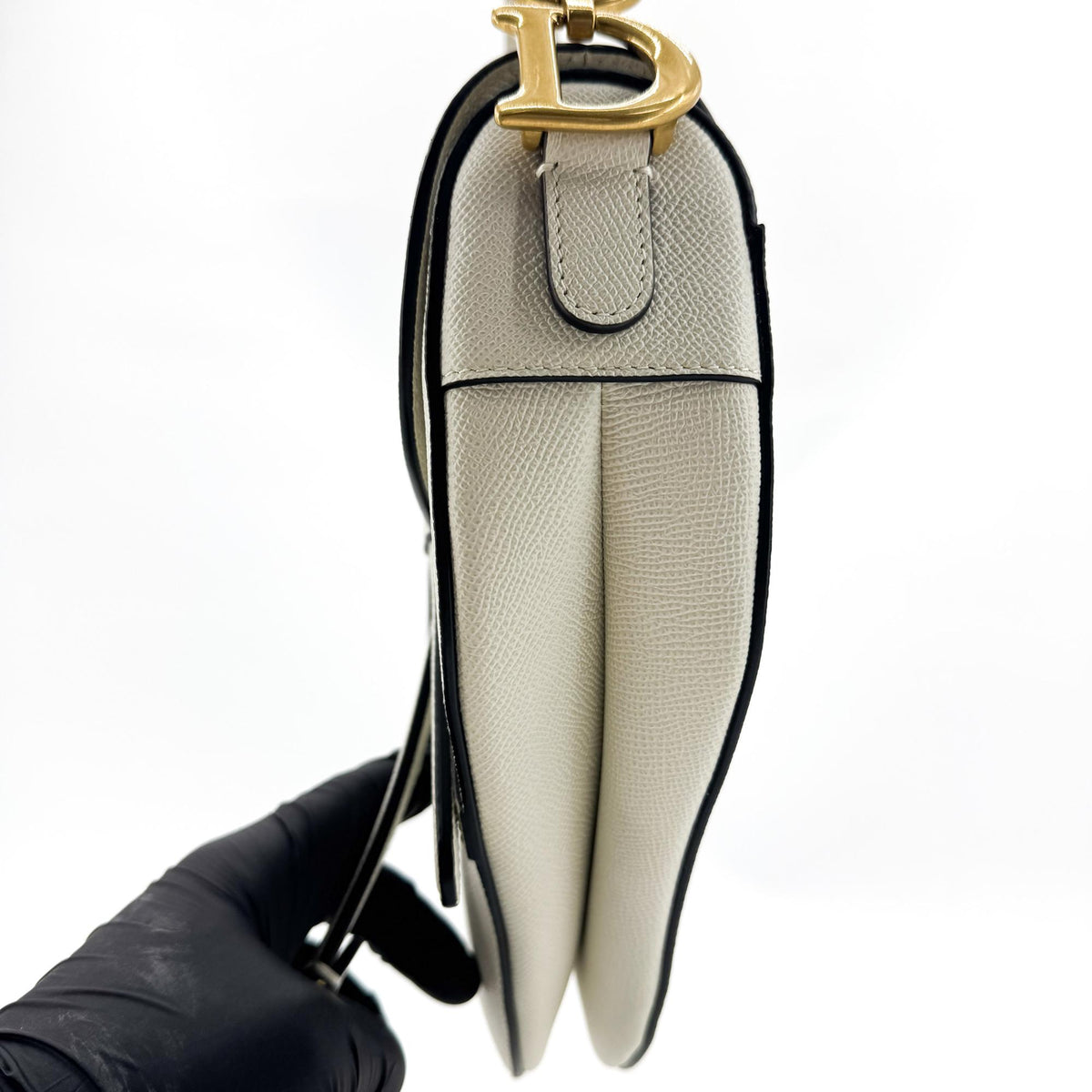 Dior Medium Saddle Bag White Gold Hardware