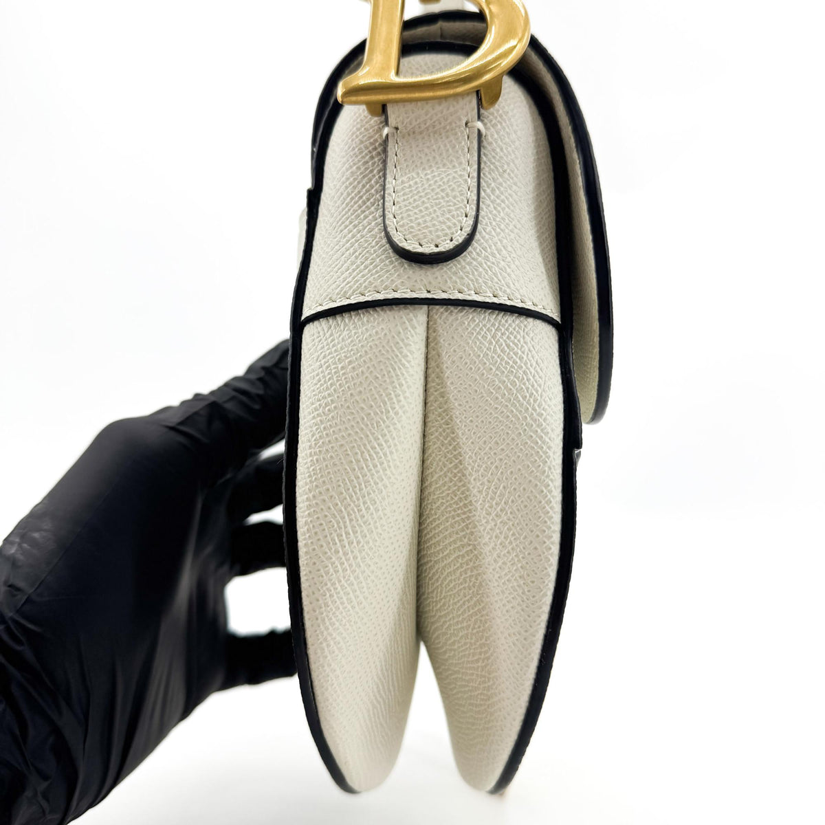 Dior Medium Saddle Bag White Gold Hardware