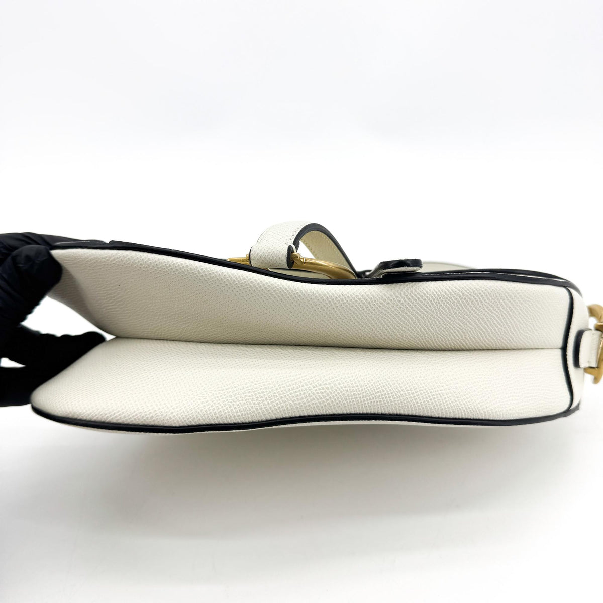Dior Medium Saddle Bag White Gold Hardware