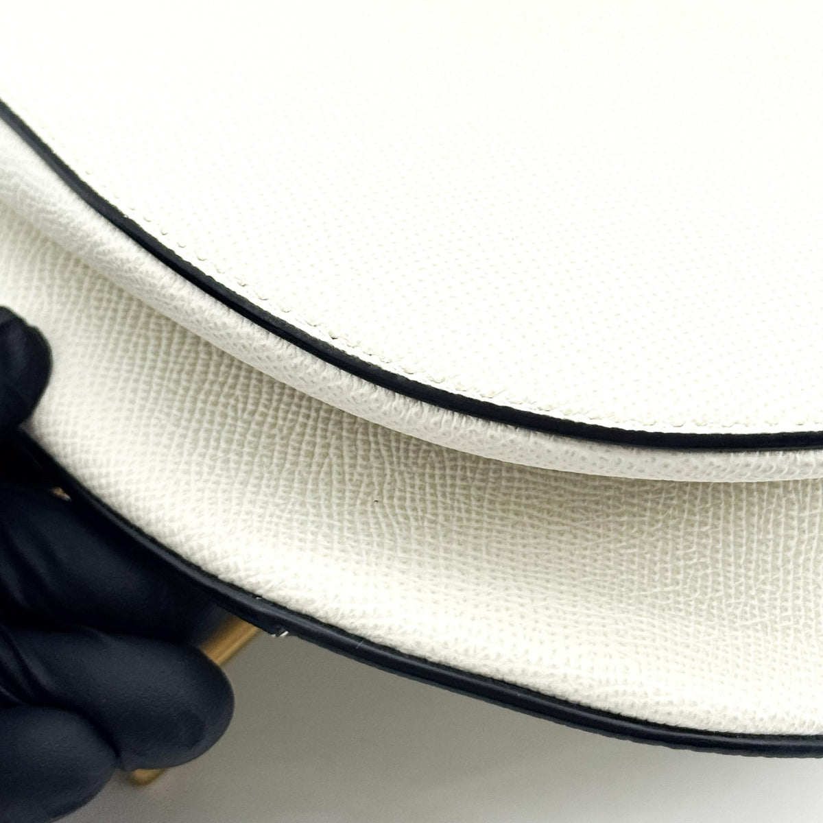 Dior Medium Saddle Bag White Gold Hardware