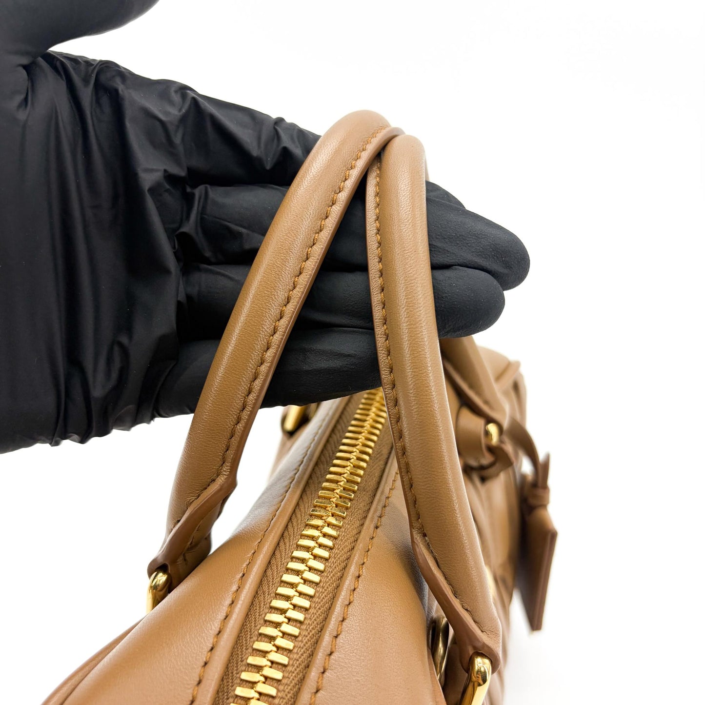 Miu Miu Arkadi Matelassé Napa Leather Bag Brown