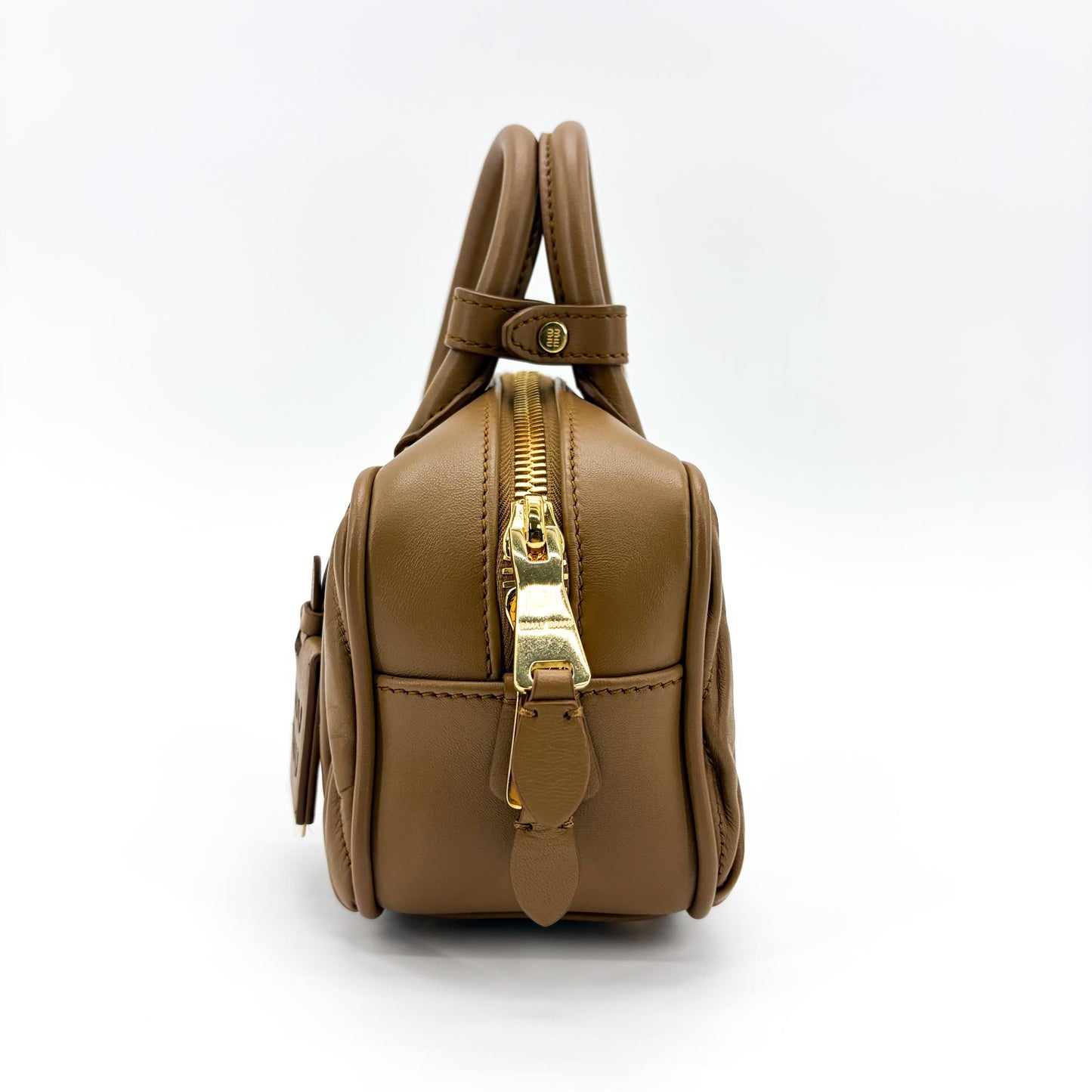 Miu Miu Arkadi Matelassé Napa Leather Bag Brown