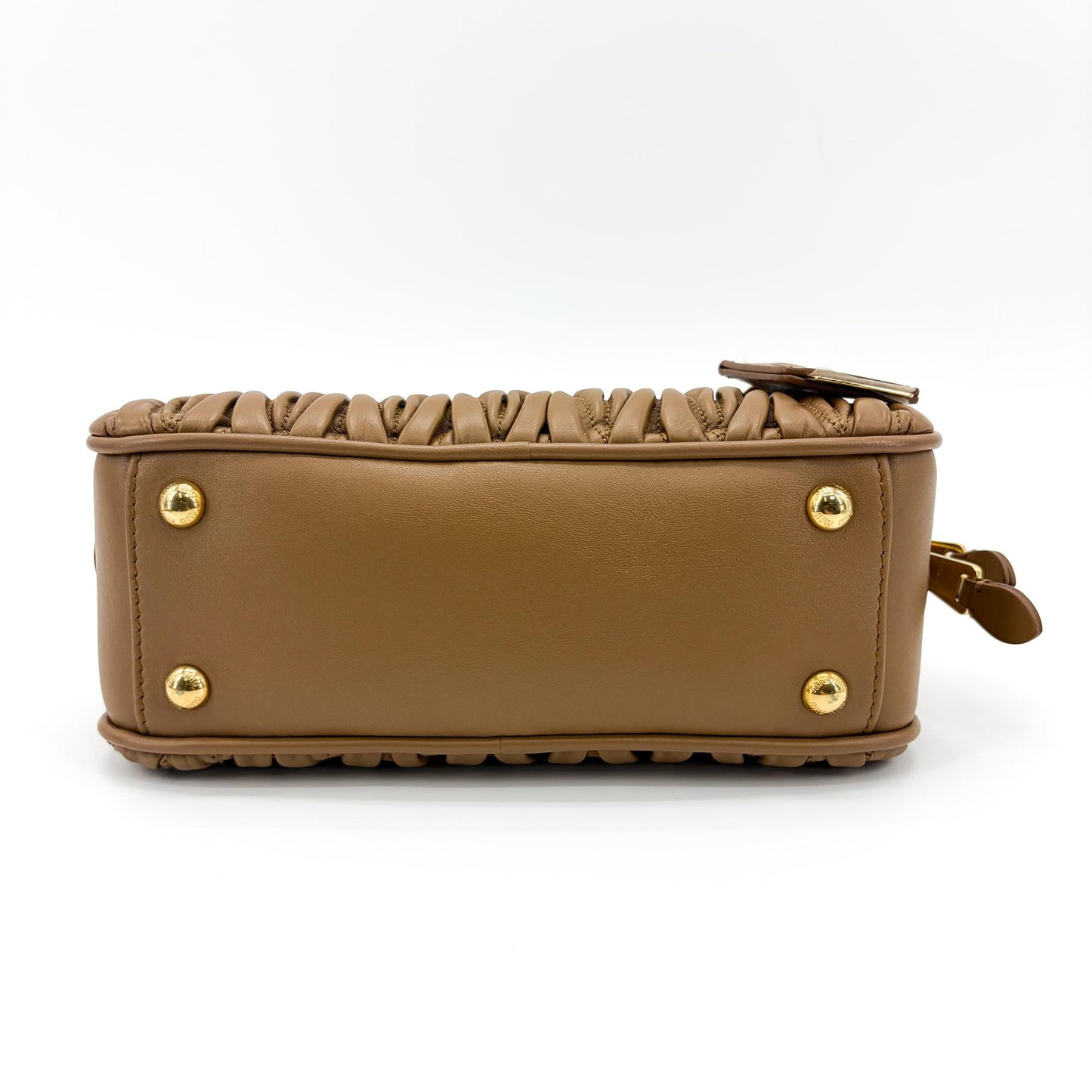 Miu Miu Arkadi Matelassé Napa Leather Bag Brown