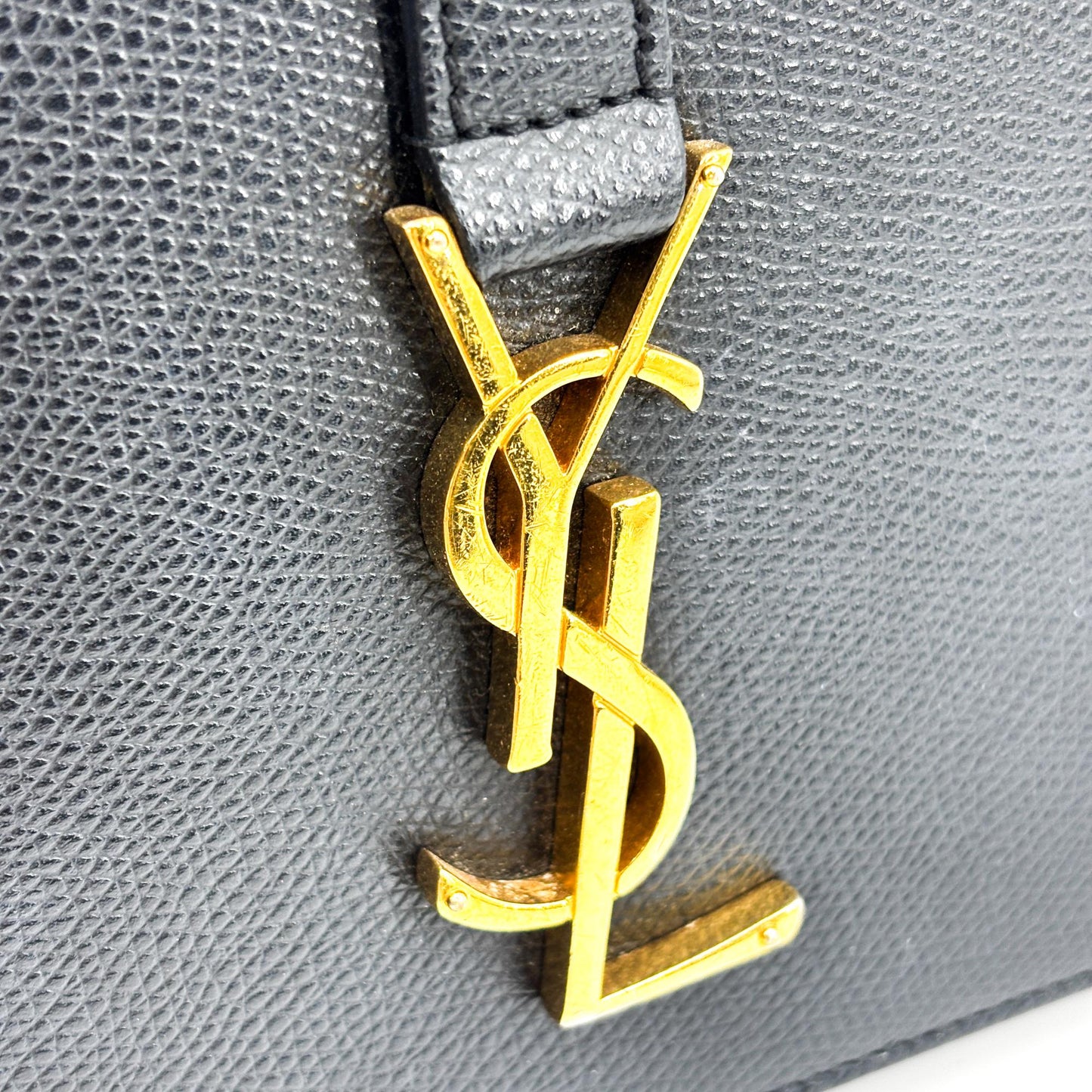 Saint Laurent Medium Monogram University Shoulder Bag Black Gold Hardware