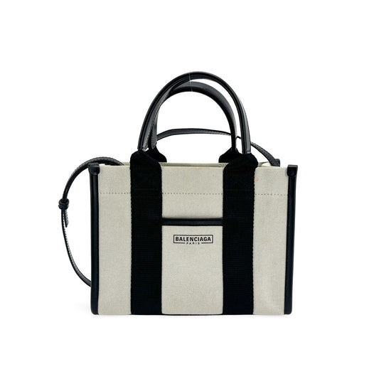 Sac cabas Balenciaga Hardware XS en toile noir naturel