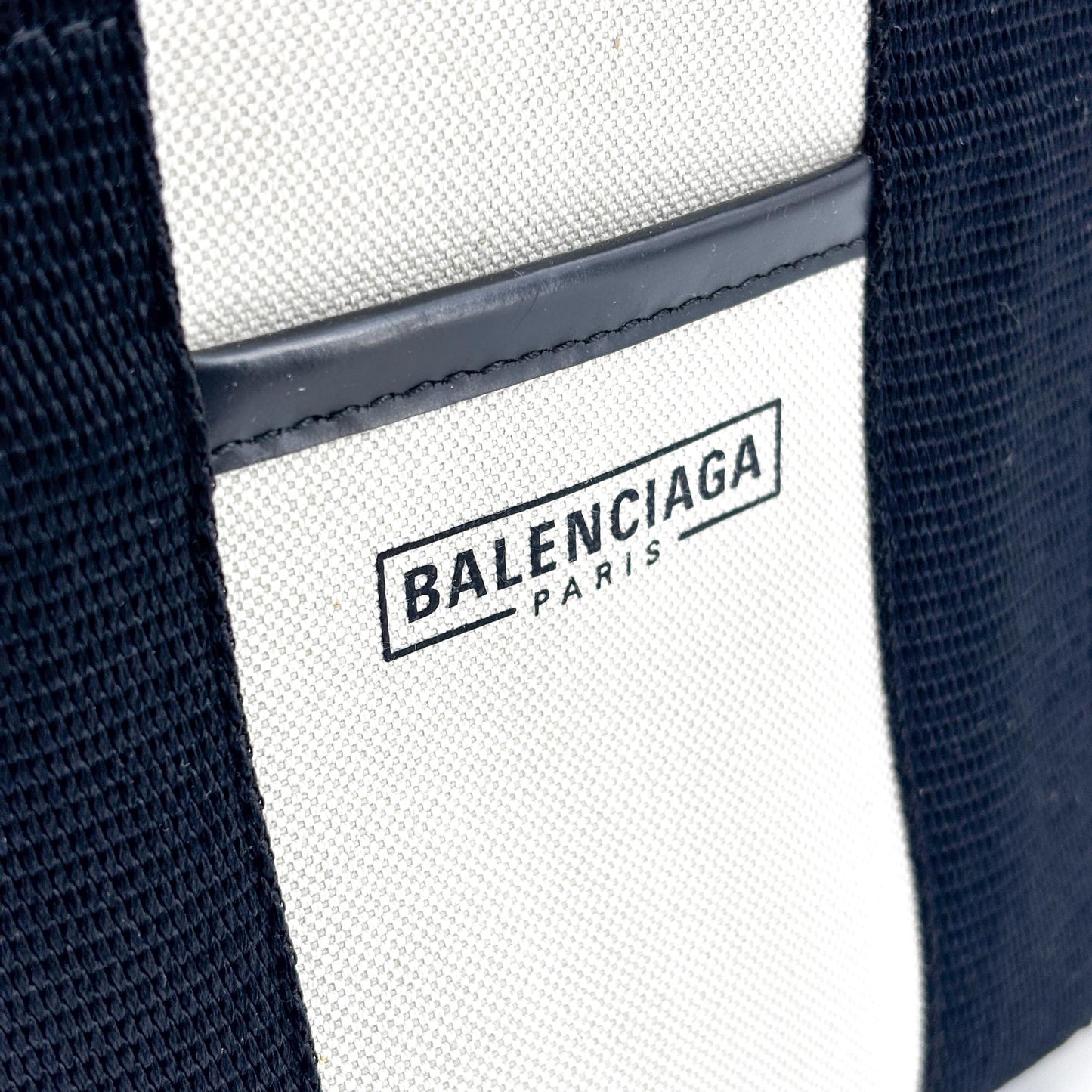 Balenciaga Hardware XS Canvas Tote Bag Natural Black