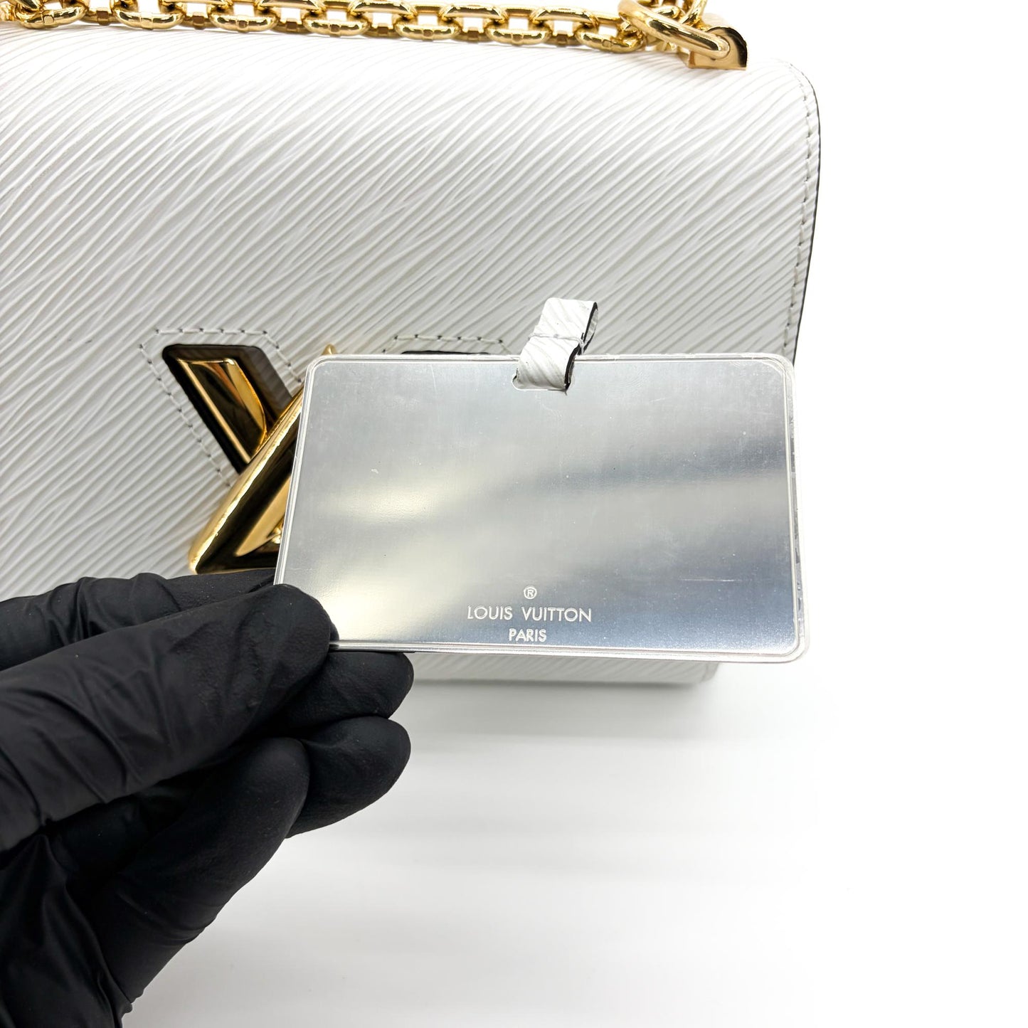Louis Vuitton Twist MM Epi White Gold Hardware