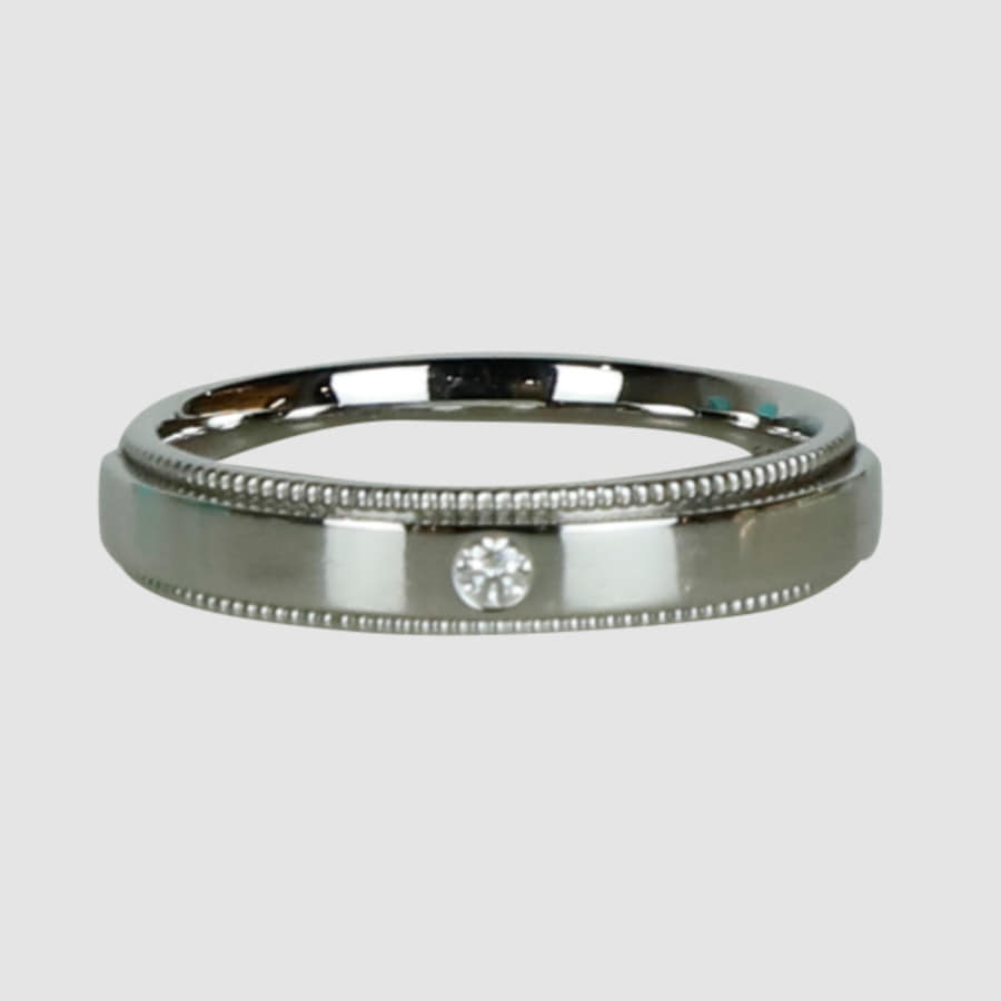 50 & Co. ミルグレイン プラチナ ダイヤモンド 4mm リング