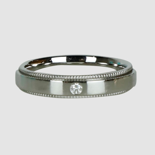 50 & Co. Milgrain Platinum Diamond 4mm Ring