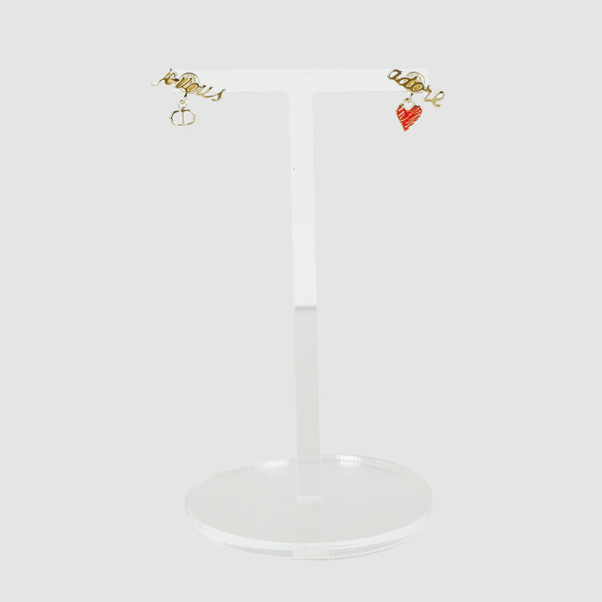 Lettering charm earrings