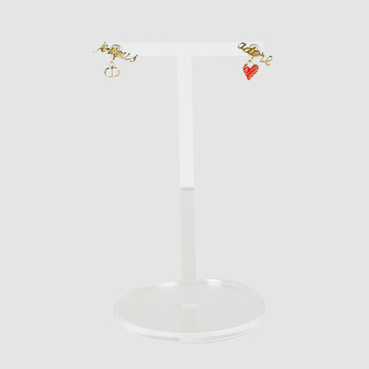 Lettering charm earrings
