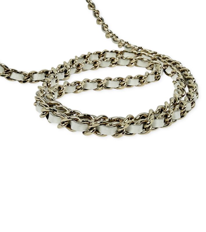 Chanel White Quilted CC Flap Chain Shoulder Bag