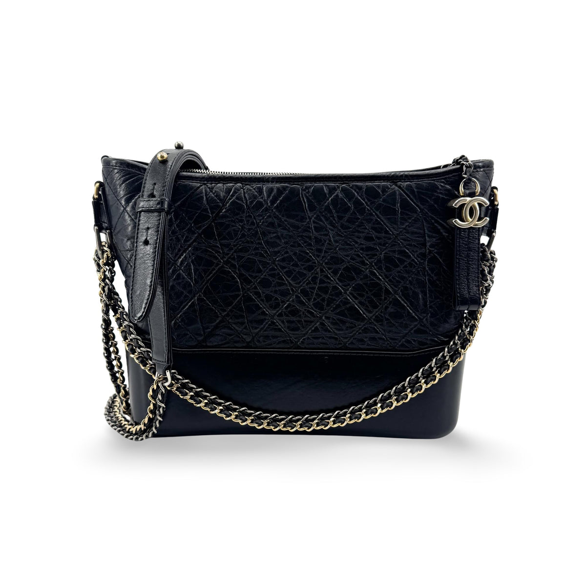 Chanel Gabrielle Small Hobo Bag Black Vintage Calfskin
