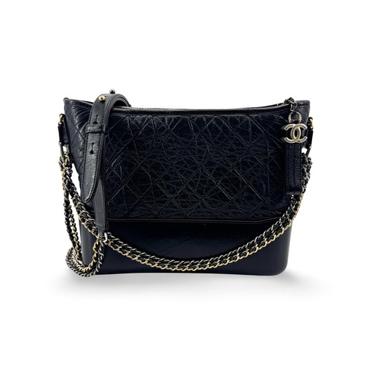 Chanel Gabrielle Small Hobo Bag Black Vintage Calfskin
