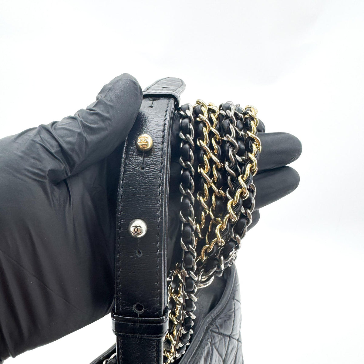 Chanel Gabrielle Small Hobo Bag Black Vintage Calfskin