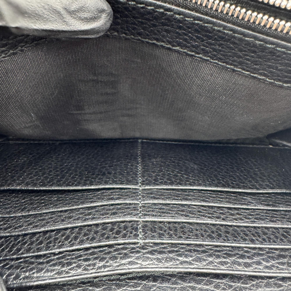 Gucci Dionysus Leather Super Mini Bag Black Silver