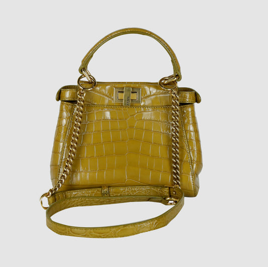 XS Crocodile Wani Peekaboo Tote Bag Crossbody Bag 8BN309