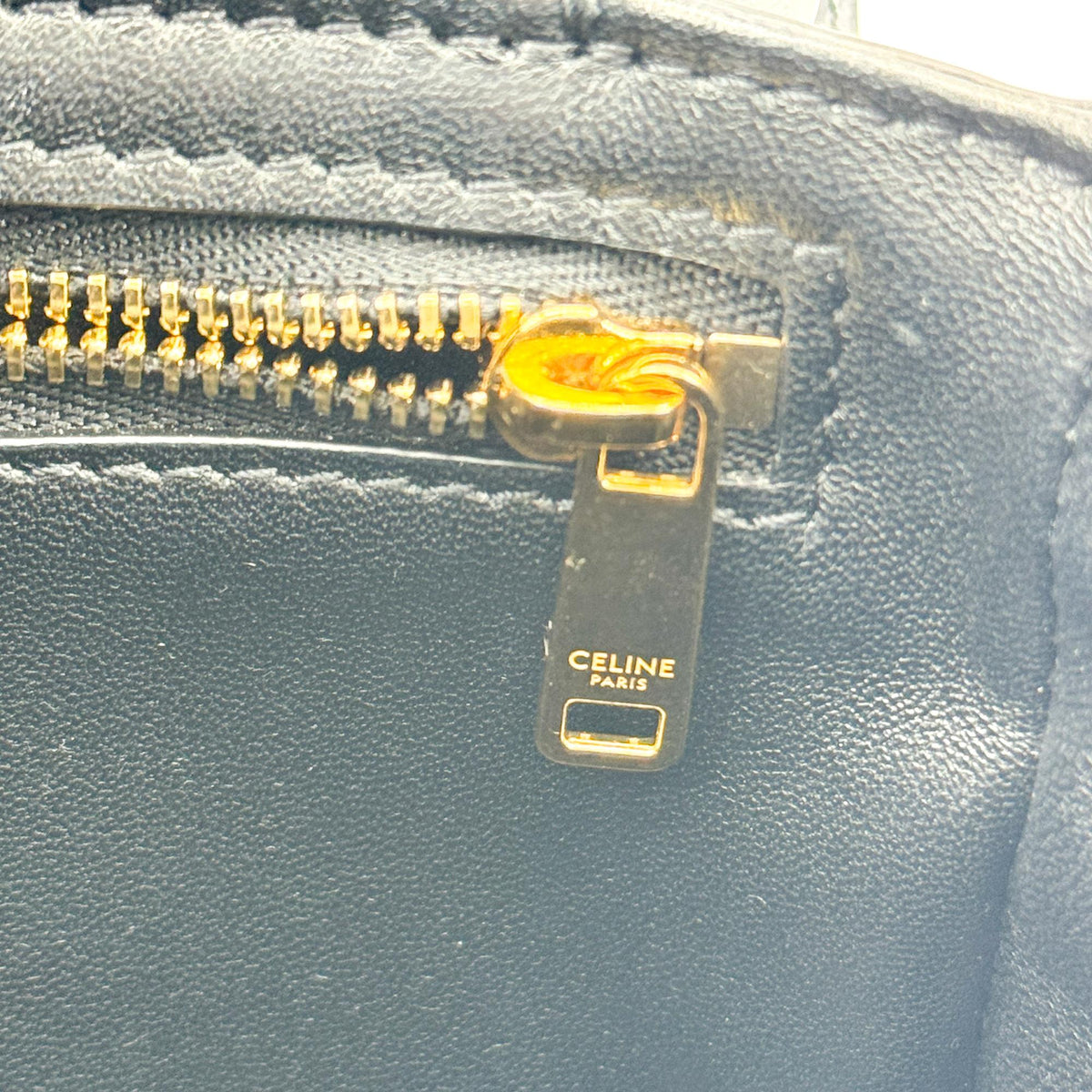 Celine Tin Triomphe Bag Shiny Calfskin Black