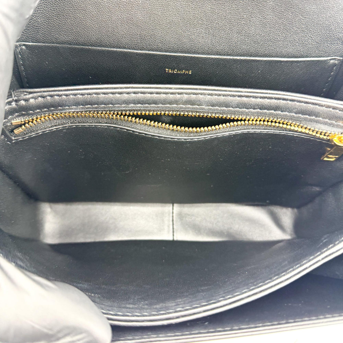 Celine Tin Triomphe Bag Shiny Calfskin Black
