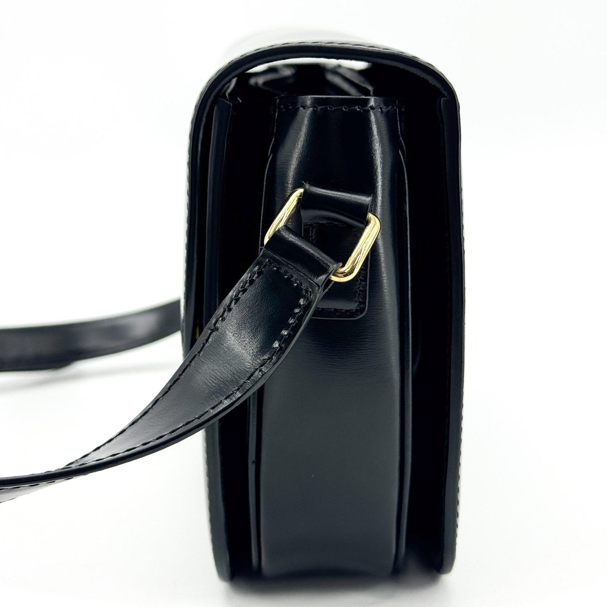 Celine Tin Triomphe Bag Shiny Calfskin Black