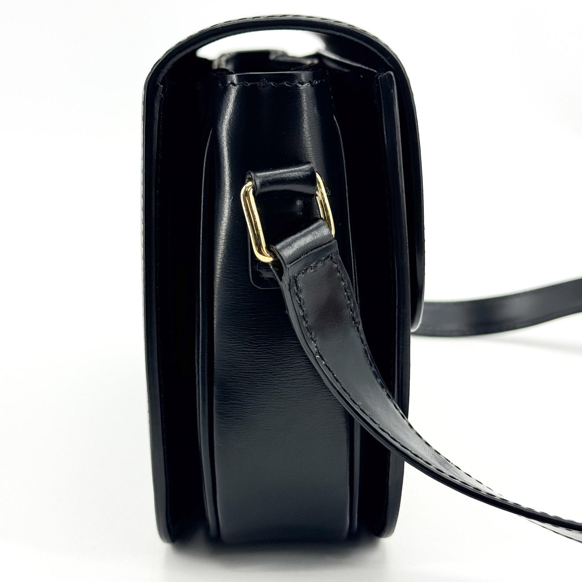Celine Tin Triomphe Bag Shiny Calfskin Black