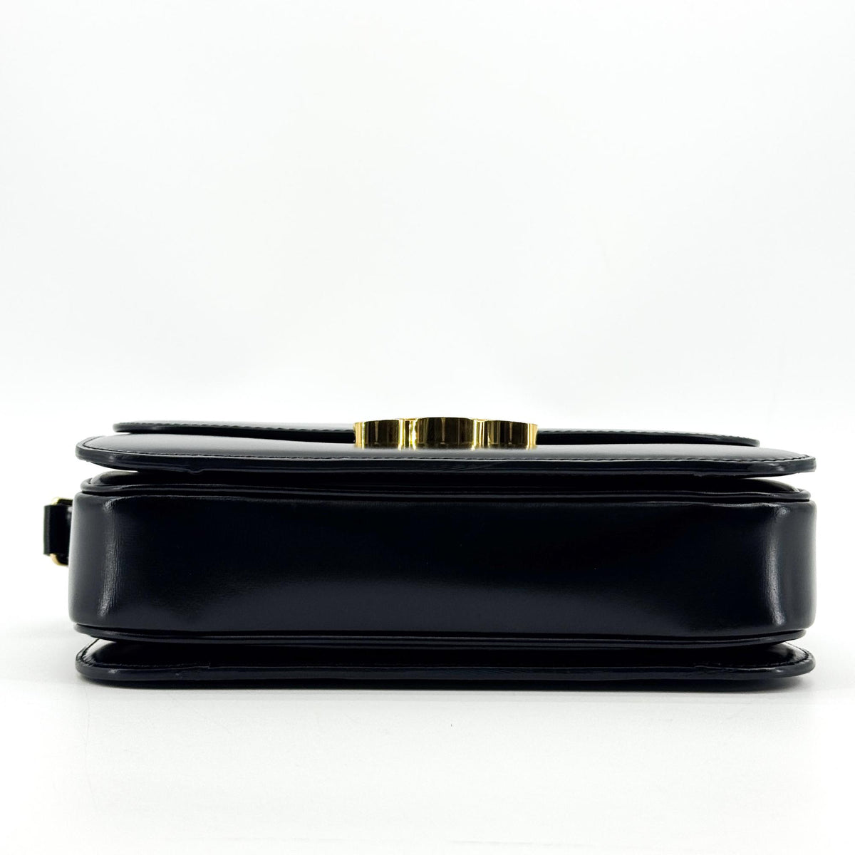 Celine Tin Triomphe Bag Shiny Calfskin Black