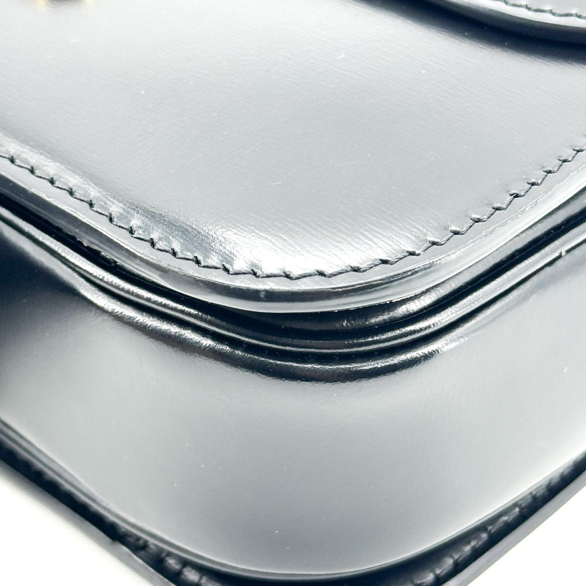 Celine Tin Triomphe Bag Shiny Calfskin Black