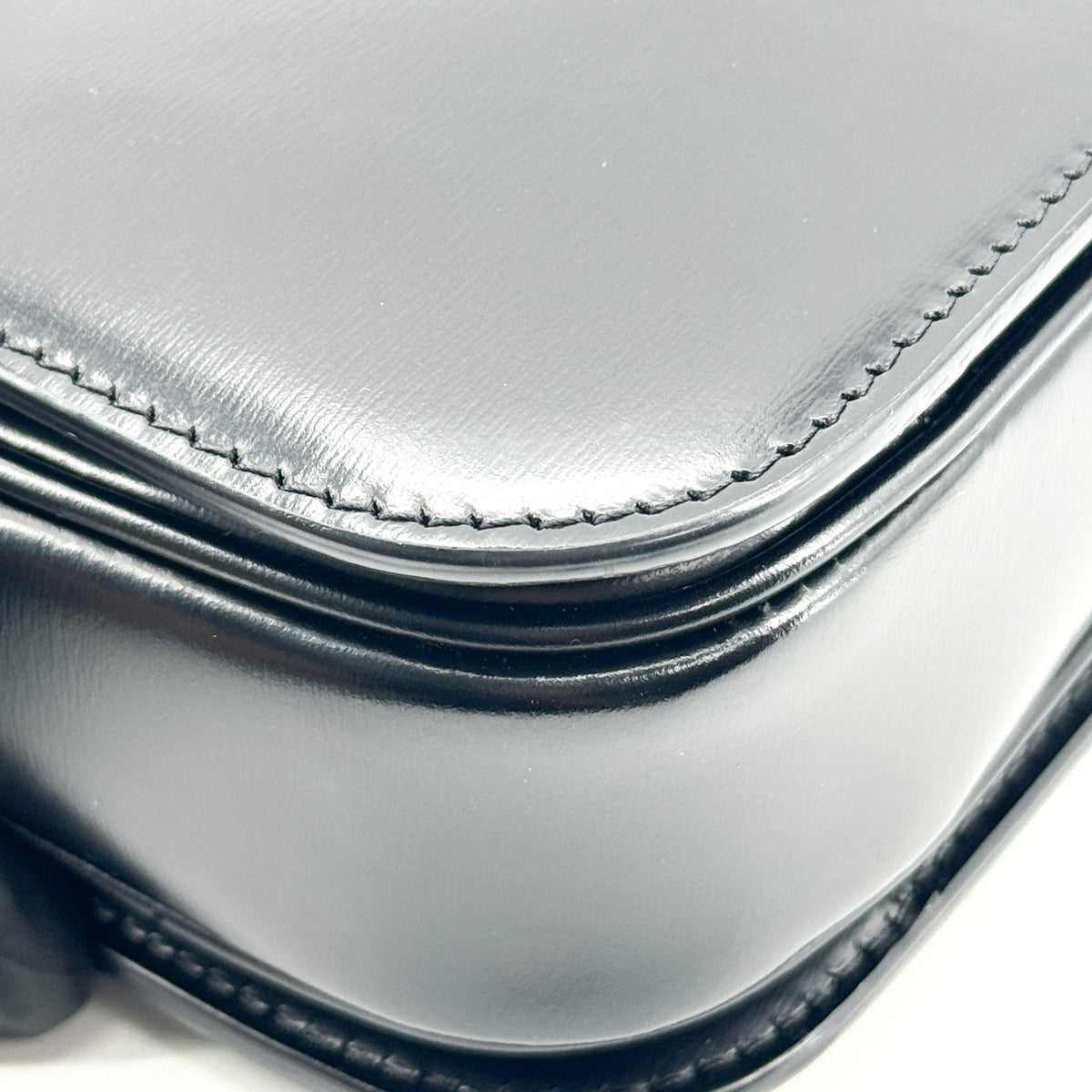 Celine Tin Triomphe Bag Shiny Calfskin Black