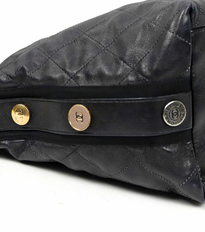 Chanel Black Quilted CC Bucket Bag