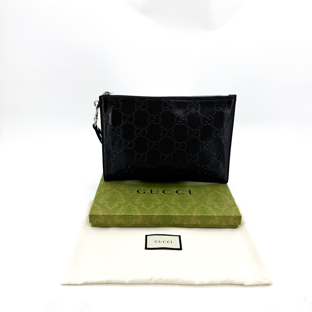Gucci GG Embossed Clutch Black