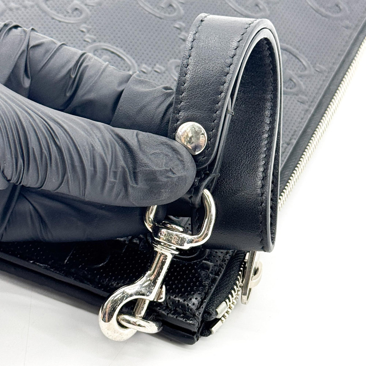 Gucci GG Embossed Clutch Black