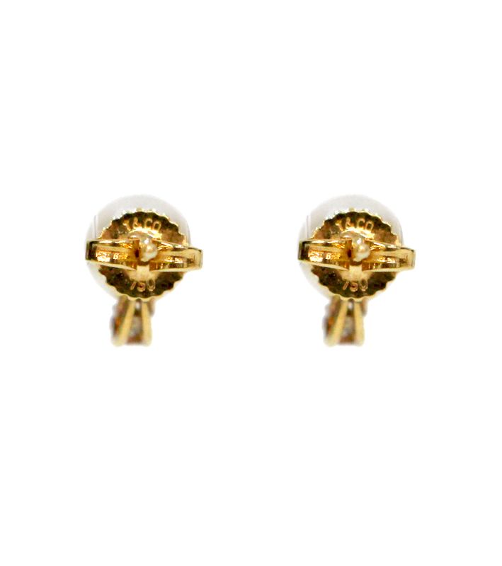 Tiffany & Co 750 18K Pearl and Diamond Earrings