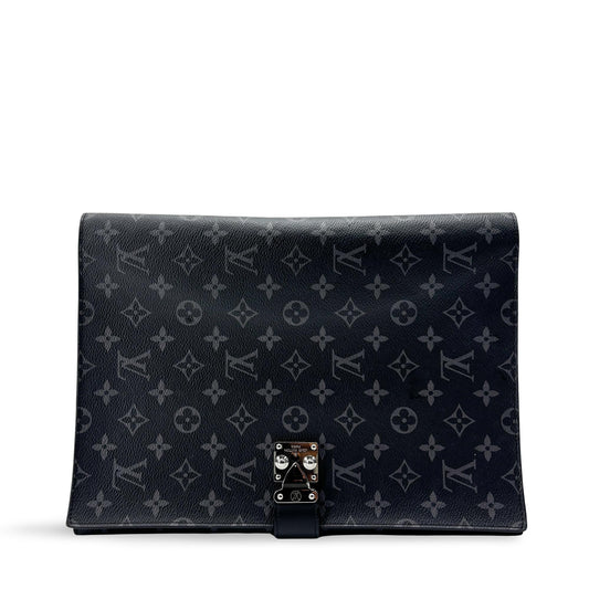 Louis Vuitton Monogram Eclipse S-Lock A4 Pouch Black