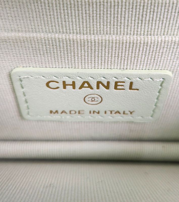 Chanel Mint Chevron Caviar Boy WOC