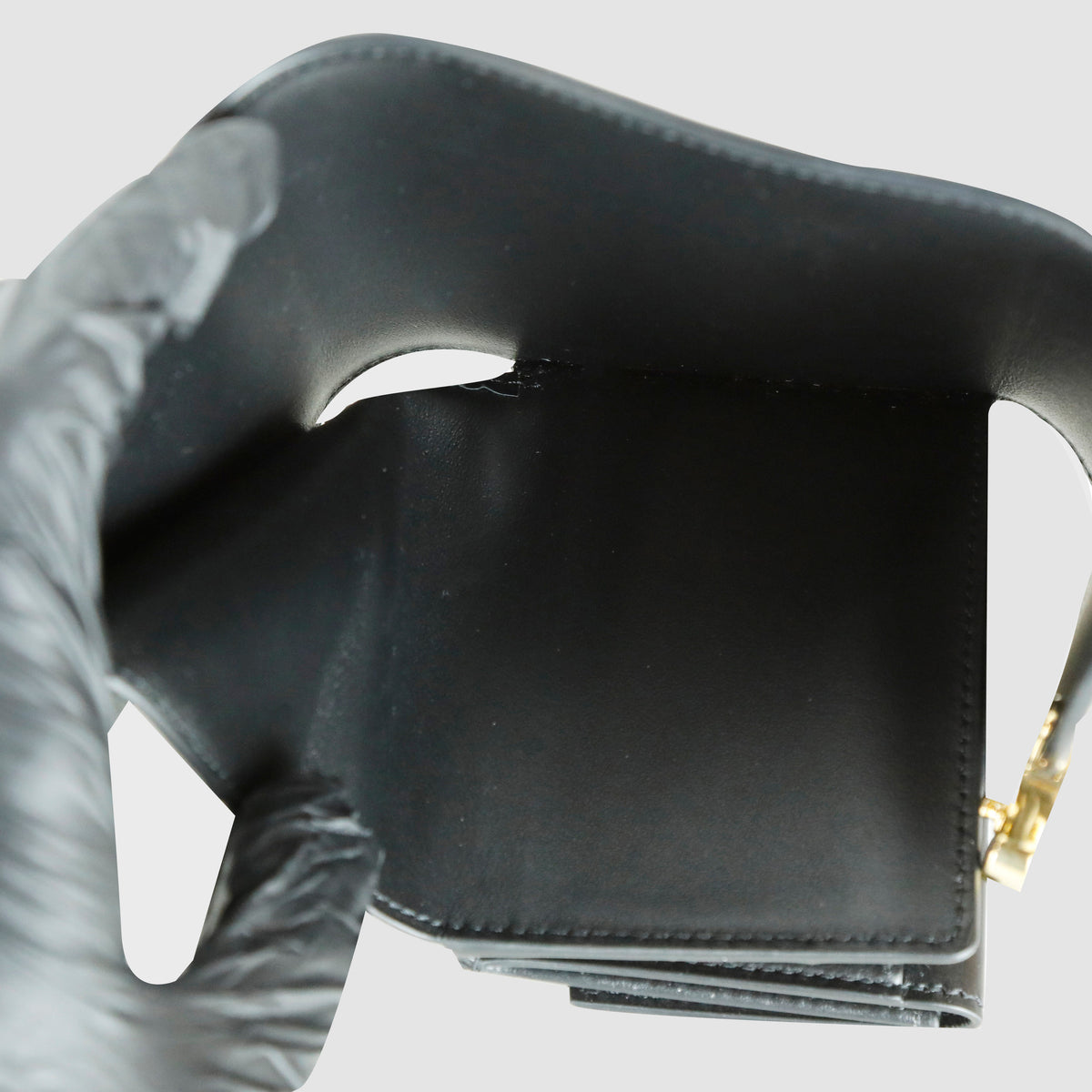 Small Shiny Calfskin Triomphe Flap Wallet 10D783