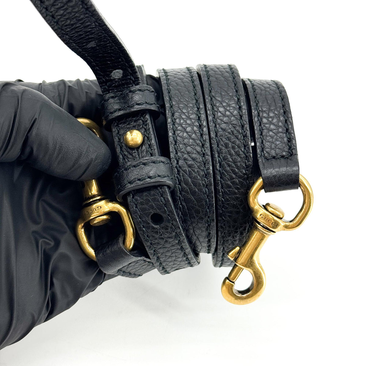 Gucci GG Marmont Small Leather Top Handle Bag Black
