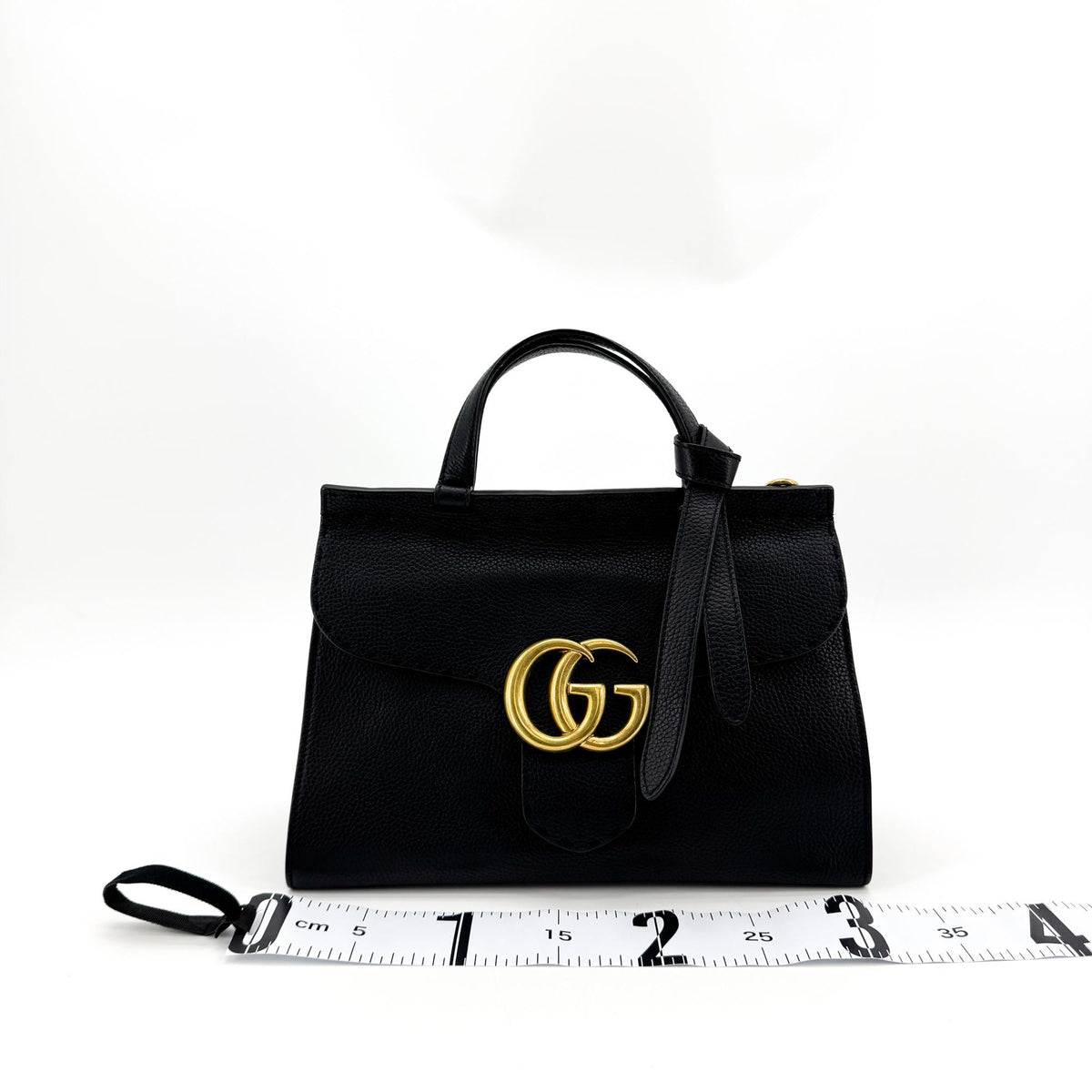 Gucci GG Marmont Small Leather Top Handle Bag Black
