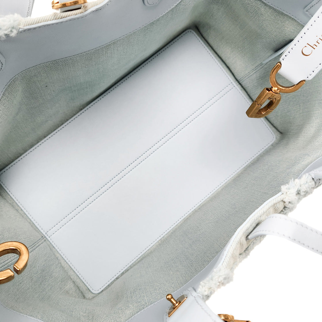 Dior Medium Toise Blue Denim Shoulder Bag